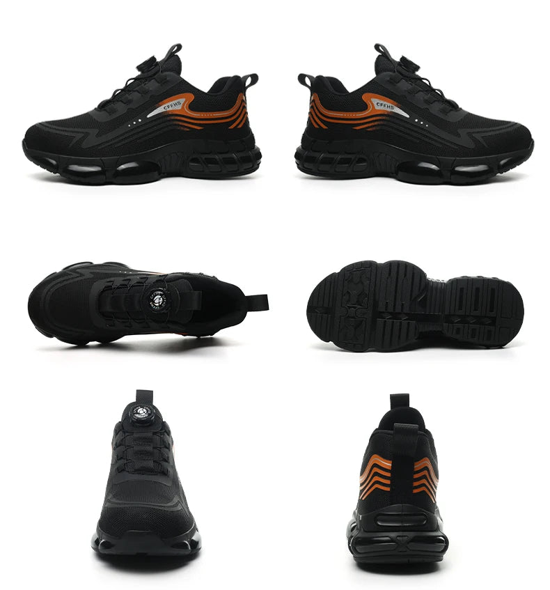 Work Shoes for Men Slip Resistant Comfortable Cushioned Insoles Safety Toe Lightweight Sneakers Anti-smash Industrial Shoes - Belvar