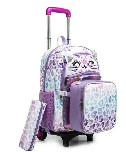 School Wheeled backpack Bag School bag with wheels Trolley Satchel bag Kids School Rolling backpack for girls School Trolley Bag