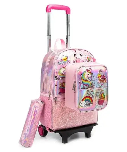 School Wheeled backpack Bag School bag with wheels Trolley Satchel bag Kids School Rolling backpack for girls School Trolley Bag