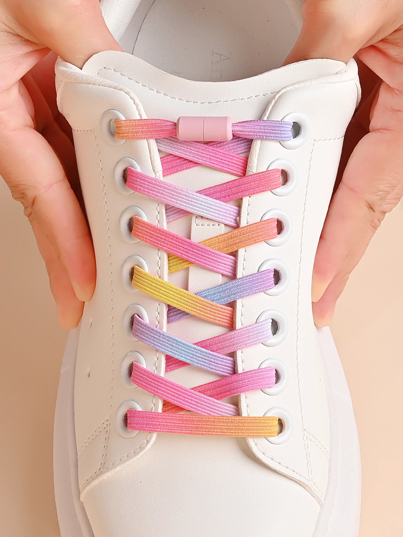 1Pair/2Pairs/4Pairs No Tie Shoe Laces Colorful Buckle Shoelaces Pearl Light Colorful Fashion Without Ties Elastic Laces Sneaker