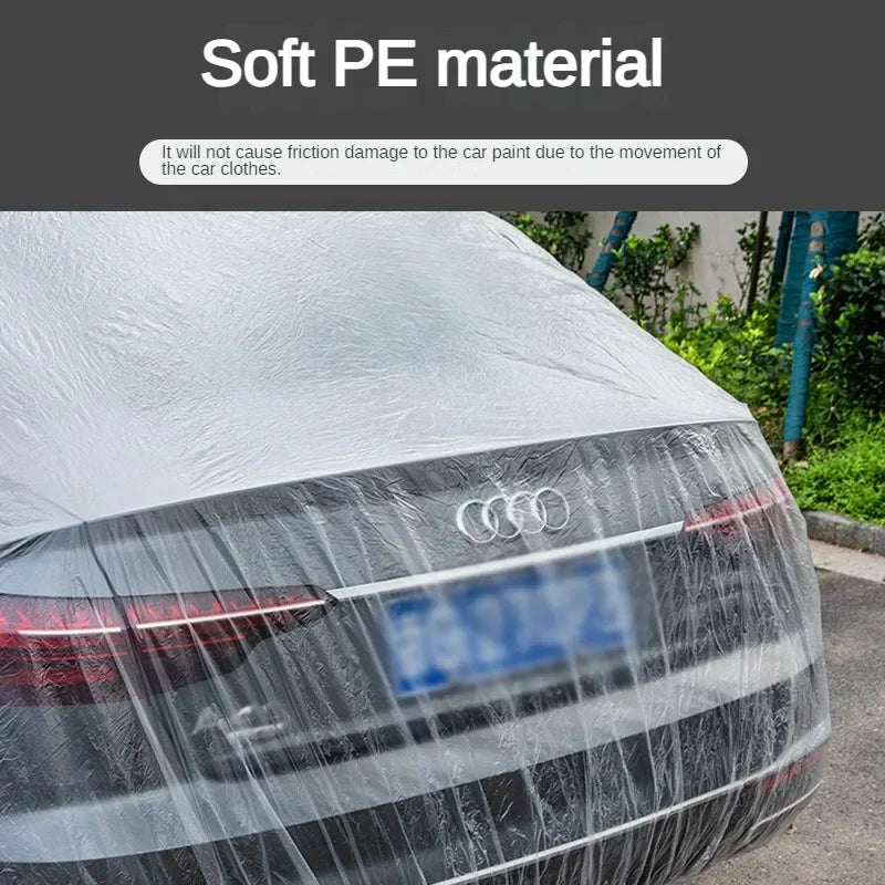1-10PCS Disposable Car Cover Transparent Car Cover Car Coat and Car Cover PE Film Rain Cover Disposable Car Cover Car Dust Cover