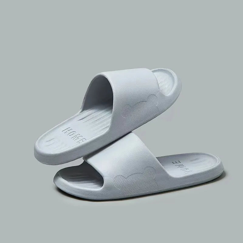 Soft Slippers Couples Home Outdoor Slipper Summer Women Bedroom Thick Bottom Shoes Beach Sandals Men Flip Flops Shower Shoes