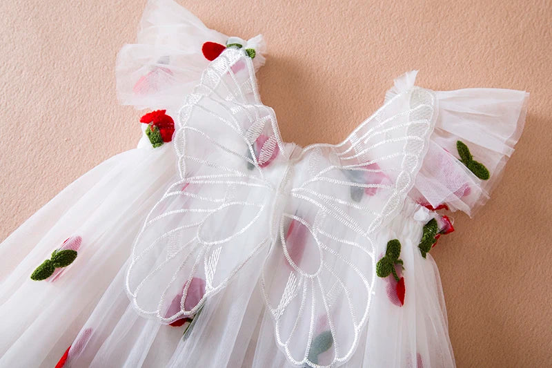 Toddler Girls Princess Dress Children Rainbow Sleeveless Tulle Dress Summer New Baby Birthday Party Vestido Sweet Casual Clothes