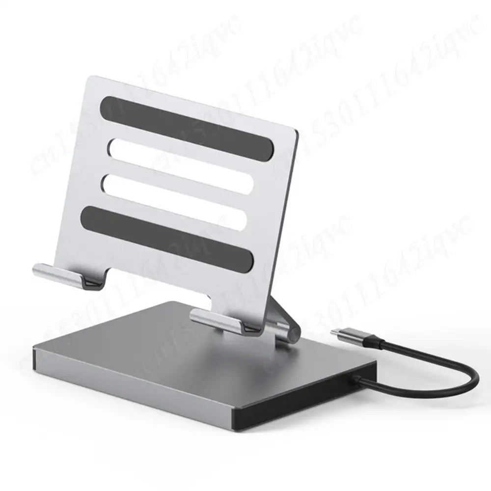 Type C Docking Station Aluminum Alloy USB C Docking Station Laptop Stand USB3.0 PD RJ45 USB Hub Adapter Dock for Laptop Tablet