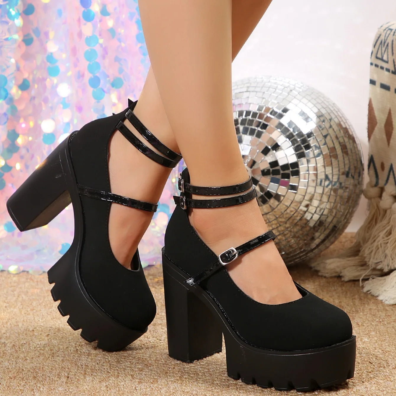 High Heels Women Mary Janes Shoes Woman Platform Fashion Sandals Women Summer New Dress Lolita Shoes Chunky Pumps Zapatos Mujer - Belvar