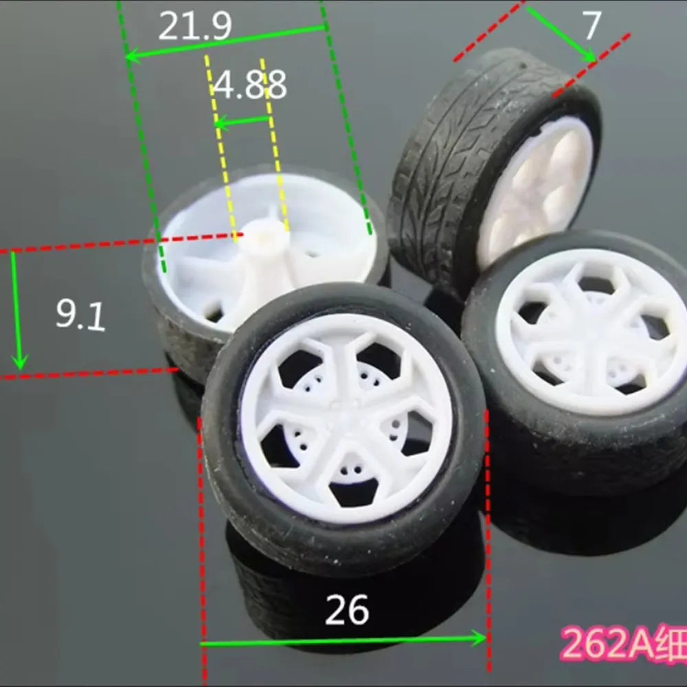 4pcs/lot K537 26MM Diameter Rubber Toy Car Tyres Plastic Wheels DIY Parts - Belvar