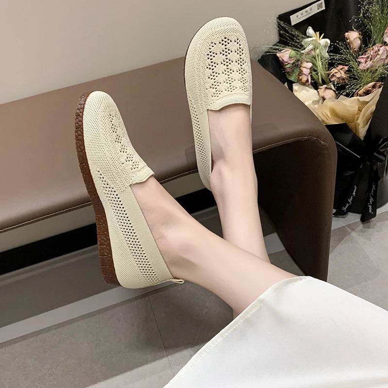 shoes woman 2025 shoes woman 2025 women's sneakers free shippiing shoes Summer breathable knitted casual shoes
