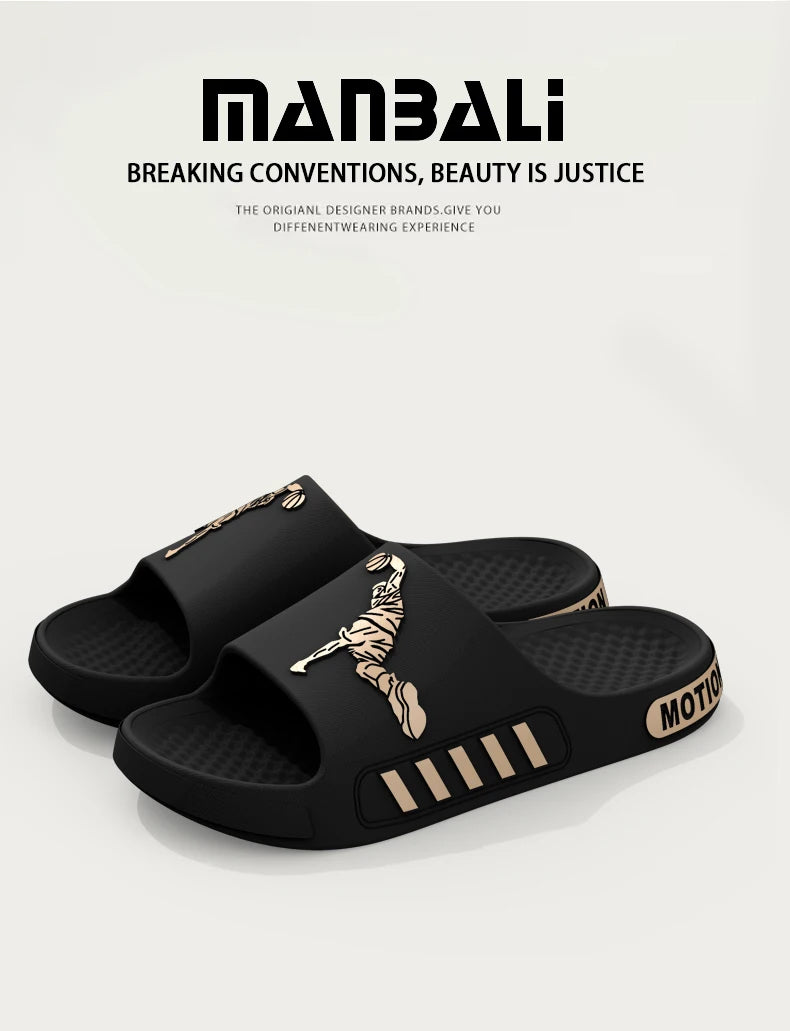 Men's slippers for outdoor wear, summer home, thick soled shower, anti slip sports, cool slippers for cooldown - Belvar