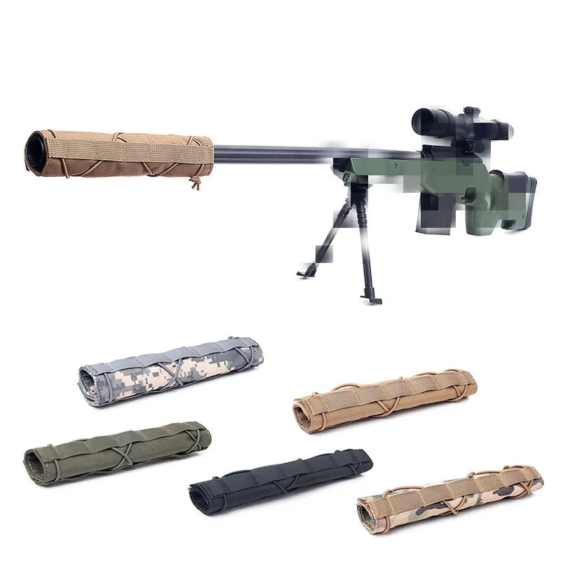 1000D Tactical Airsoft Suppressor Cover Sniper Airsoft Silencer Protector Cover Case Camouflage for Hunting Shooting