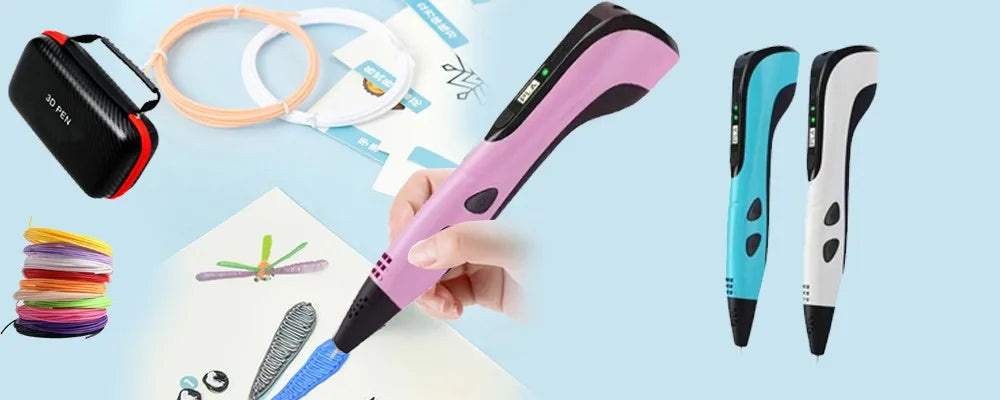 3D Pen Drawing Printing Pen With LCD Screen Compatible PLA Filament Toys Safe Paiting for Children DIY Christmas Birthday Gift
