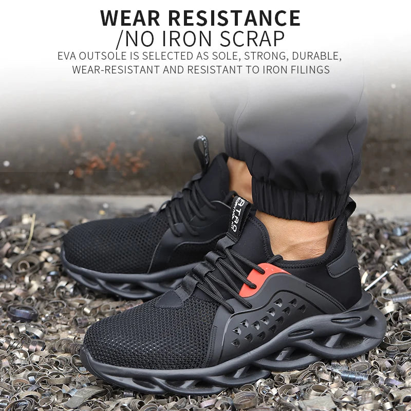 Steel Toe Work Shoes Breathable Working Shoes Women Man Safety Shoes Lightweight Puncture-Proof Boots Indestructible soles