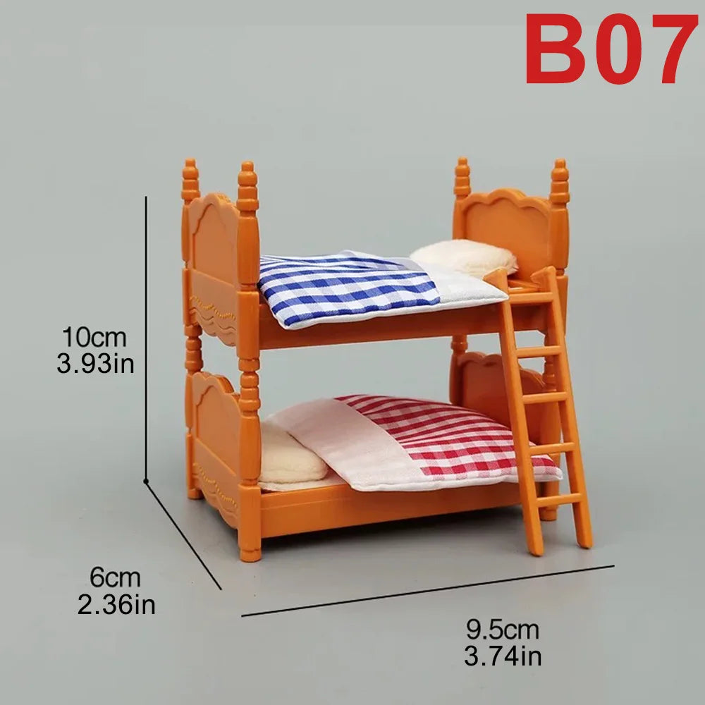 1:12Dollhouse Miniature Furniture Toys Set DIY Forest Family Kids Girls Pretend Play Furniture Toys Gift for Christmas Birthday