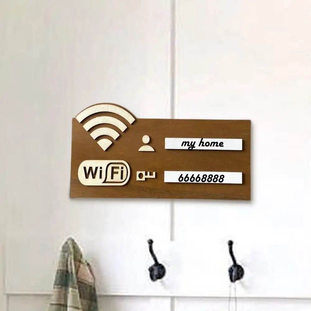 Wooden WiFi Board for Guests with Marker Pen for Public Places Shops Handwriting Account and Password Wifi Notice Board Signs