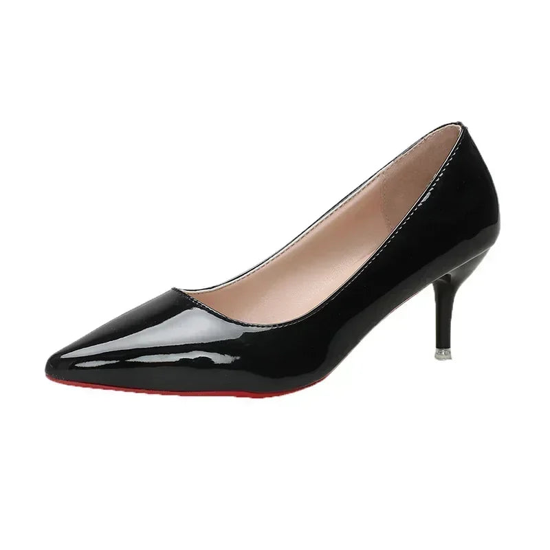 Sexy Red Bottom Women High Heels Classic Ladies Pumps Autumn Leather Dress Heel Shoes for Women Banquet Wedding High Heels - Belvar