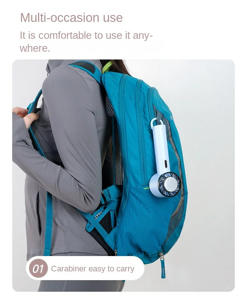 Portable Hand Fan Cooling refrigeration Hanging backpack small fan outdoor 2000mAh usb Rechargeable Handheld Fan
