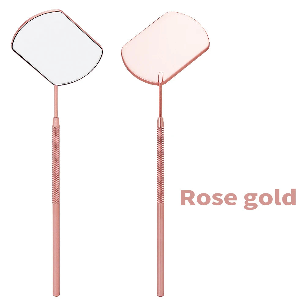 1 Pcs Grafting Eyelash Extensions Checking Mirror Stainless Steel Material Hand Held Makeup Tools Supplier