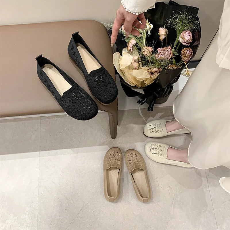shoes woman 2025 shoes woman 2025 women's sneakers free shippiing shoes Summer breathable knitted casual shoes