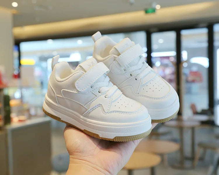 Children's White Shoes Spring and Autumn Kid's Sports Shoes Anti slip Lightweight Boys Board Shoes Soft Sole Baby Casual Shoes - Belvar
