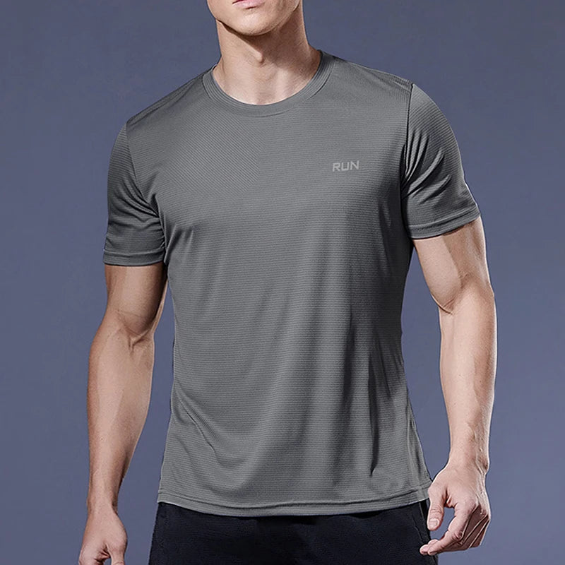 1 Piece Men's Short Sleeve Undershirt Man Athletic T-Shirt Quick Drying Lightweight Silk Underwear For Running Training Fitness