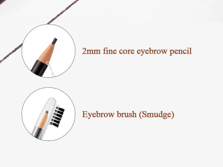 1/3/5/10pcs Ultra-fine Eyebrow Pencil 2mm Line Smooth Soft Eyebrow Pencil Brown Waterproof Long Lasting Make-up Pen with Brush
