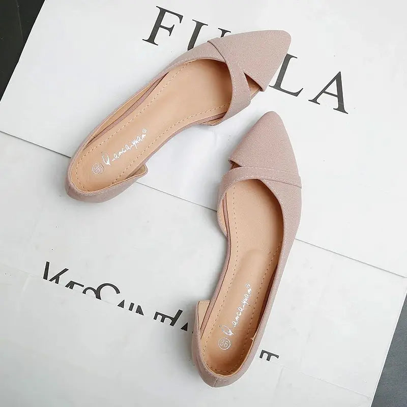 Shoes for Women Evening Woman Flats Pointed Toe Pink Slip-on Popular Elegant and Fashionable Summer 2024 High Quality Fashion 39 - Belvar