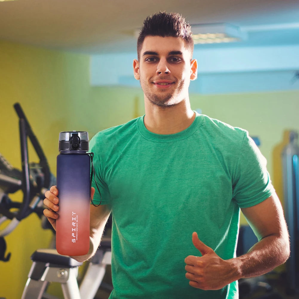 0.5L/0.75L/1L Sports Water Bottle High Capacity Plastic Fitness Portable Leakproof Drinking Bottle Camping Hiking Sports Cups