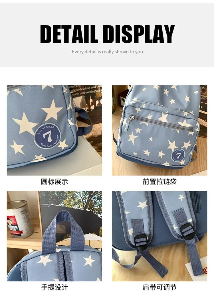 Star Backpack for Women Men 17 Inch Star Laptop Backpack College Bag Cute Travel Backpack Student Back To School Casual Bookbag