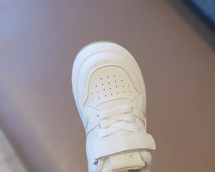 Children's White Shoes Spring and Autumn Kid's Sports Shoes Anti slip Lightweight Boys Board Shoes Soft Sole Baby Casual Shoes - Belvar