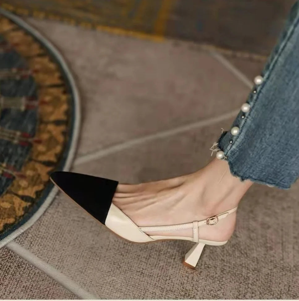 High Heels Summer 2025 New Arrival Fashion Buckle Pointed Heel Sandals Women Comfort Simplicity Stilettos Sandalias De Mujer - Belvar