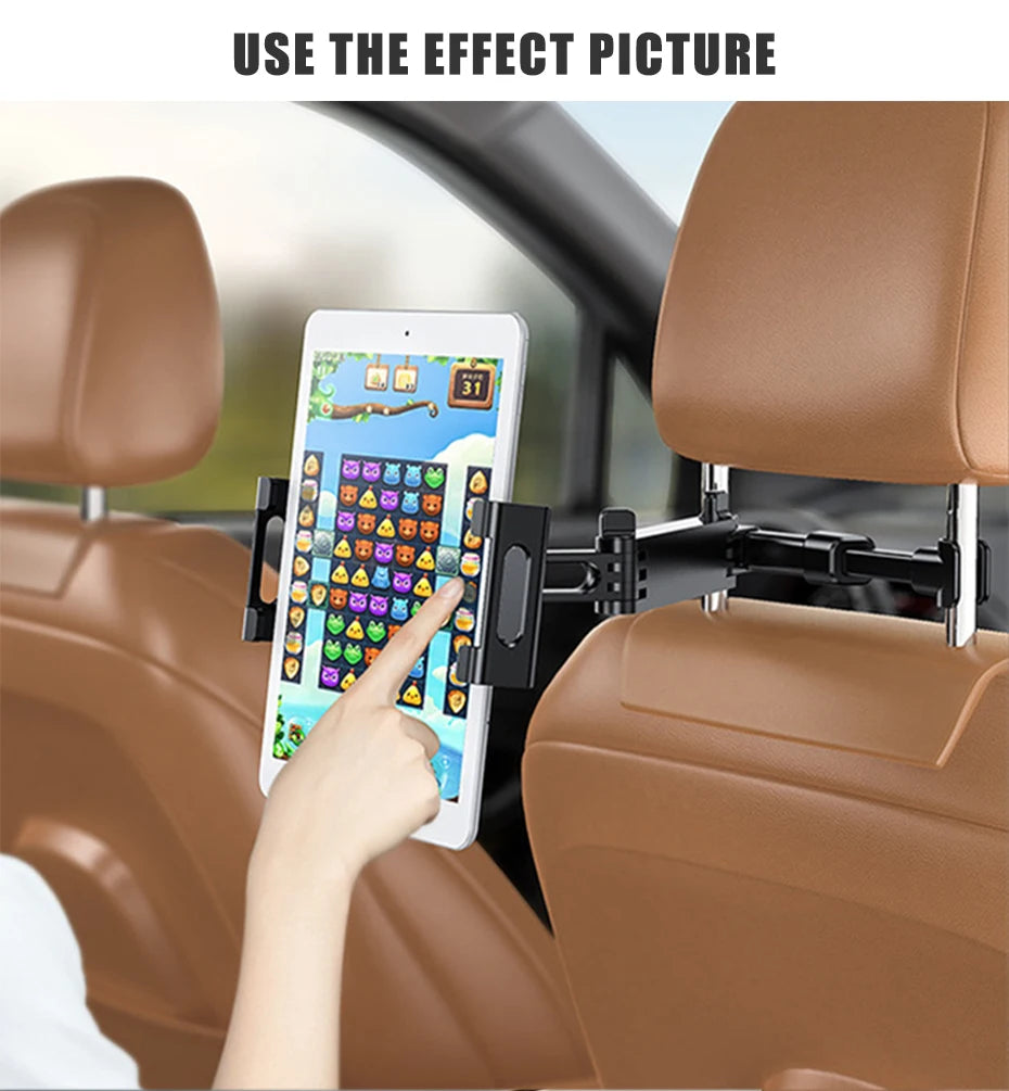 Telescopic Car Rear Pillow Phone Holder Tablet Rotating Car Seat Rear Stand Headrest Bracket for Phone Tablet 5 13 Inch
