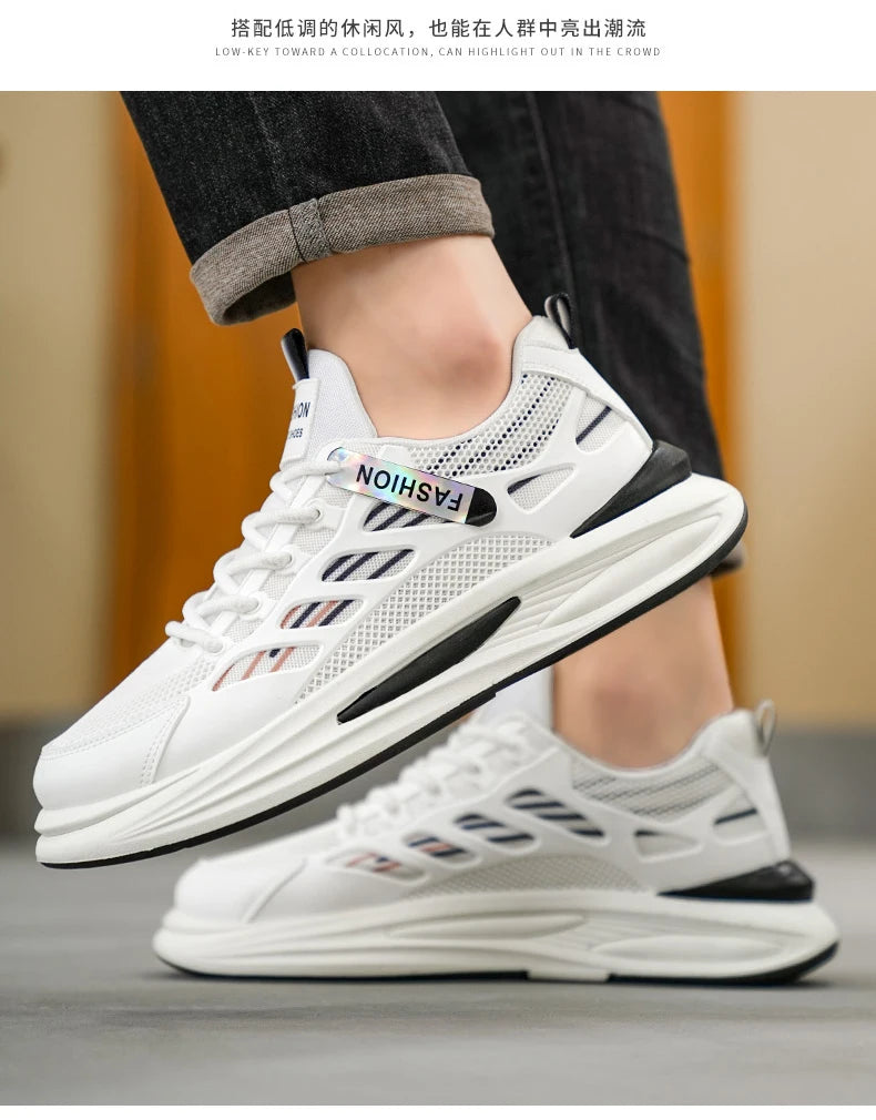 Shoes Men's 2025 Autumn New Lightweight Non-slip Fashion Trend All-match Casual Soft Bottom Shock Absorption Running Sports - Belvar