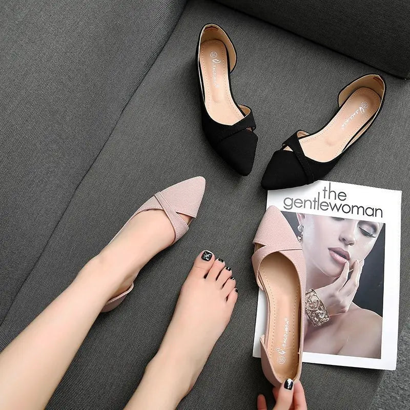 Shoes for Women Evening Woman Flats Pointed Toe Pink Slip-on Popular Elegant and Fashionable Summer 2024 High Quality Fashion 39 - Belvar