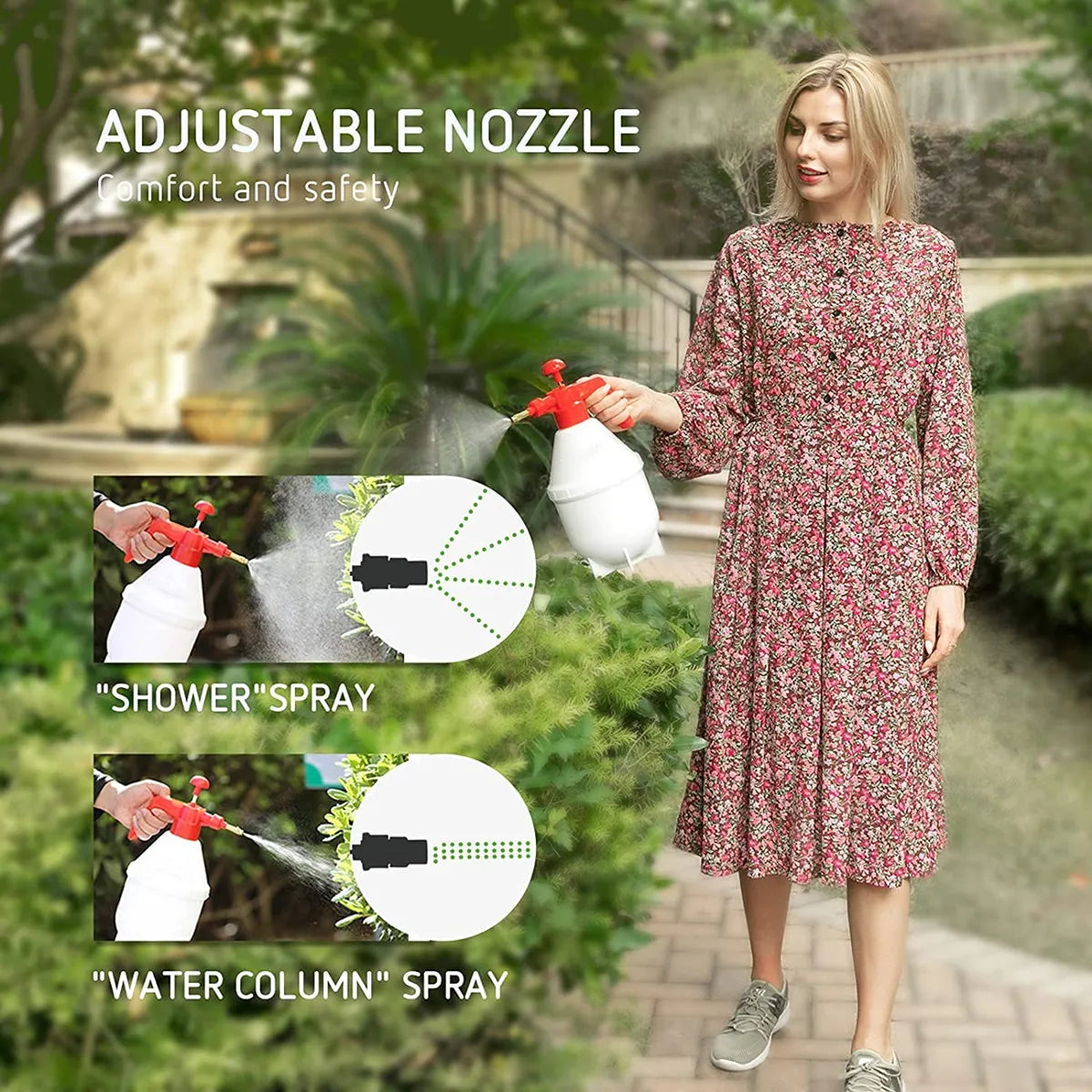 0.8-3L Hand Pressure Sprayer Air Pump Spray Bottle for Gardening Car Cleaning Disinfection Water Sprayer Garden Irrigation Tools