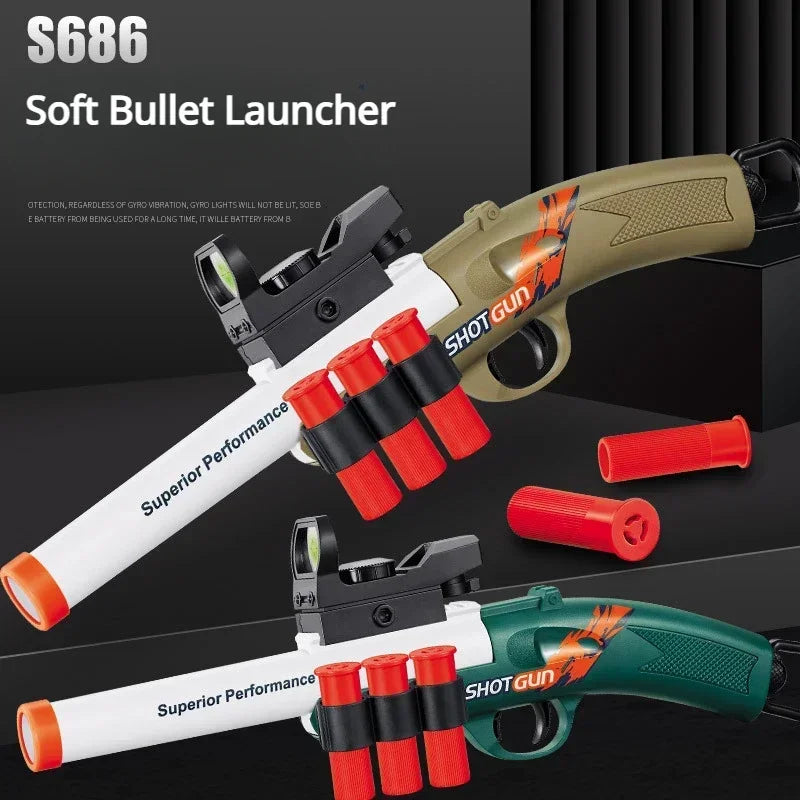 S686 Throwing Shell Toy Gun Soft Bullet Airsoft Launcher Outdoor Sports CS Game Weapon Pistola Shooter Weapon for Boys Gift