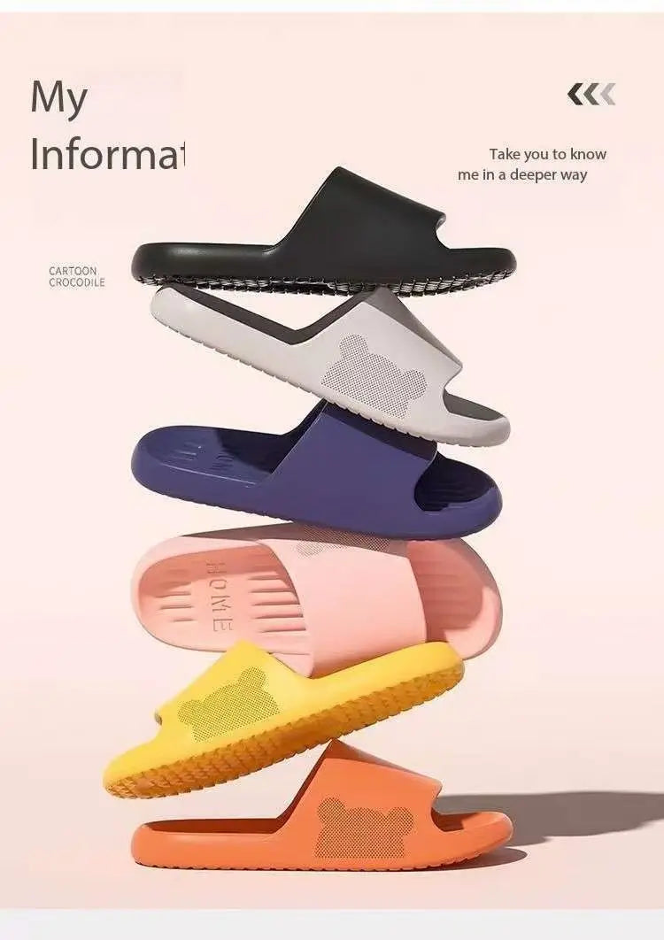 Soft Slippers Couples Home Outdoor Slipper Summer Women Bedroom Thick Bottom Shoes Beach Sandals Men Flip Flops Shower Shoes