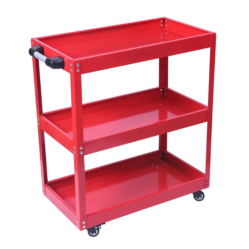 Mechanical Workshop Tools with Wheels, Tool Carts 3-layer Mobile Tool Car, Multifunctional and Heavy-duty Auto Repair Parts Car - Belvar
