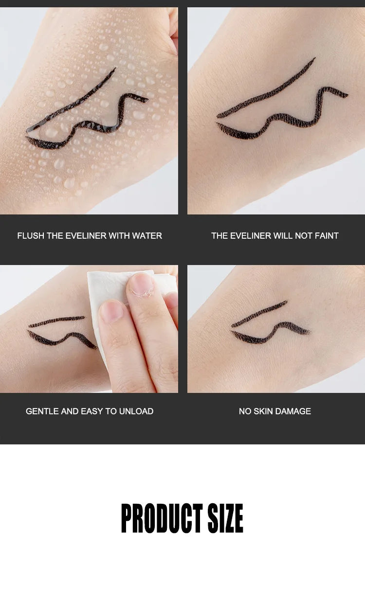 2 In1 Winged Stamp Liquid Eyeliner Pencil Water Proof Fast Dry Double-ended Black Seal Eye Liner Pen Make Up for Women Cosmetics