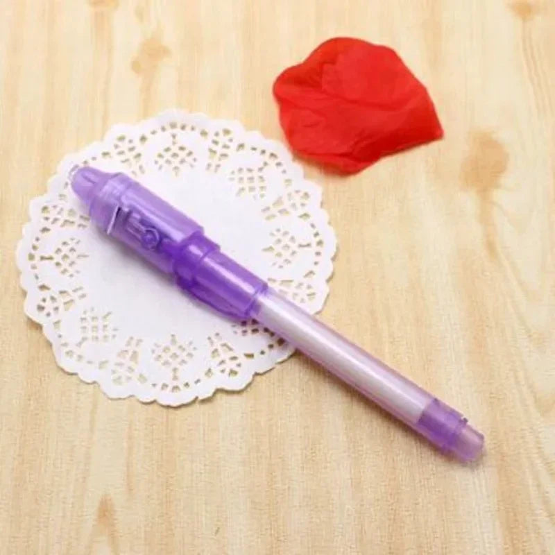 1/4 Pcs Invisible Ink Pen Spy Pen with UV Light Magic Marker for Secret Message Treasure Box Prizes Kids Party Favors Toys Gift