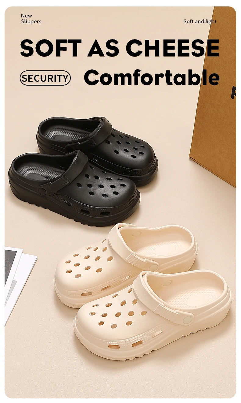 Thick soled perforated shoes for women, sandals for wearing, height increasing slippers, hiking beach sandals