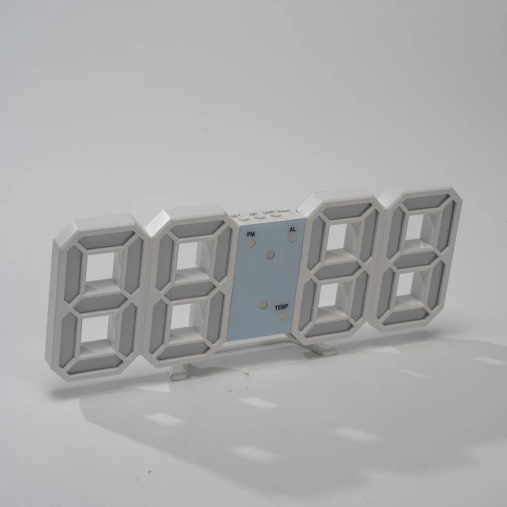 3D LED Digital Clock Luminous Fashion Wall Clock Multifunctional Creative USB Plug in Electronic Clock Home Decoration