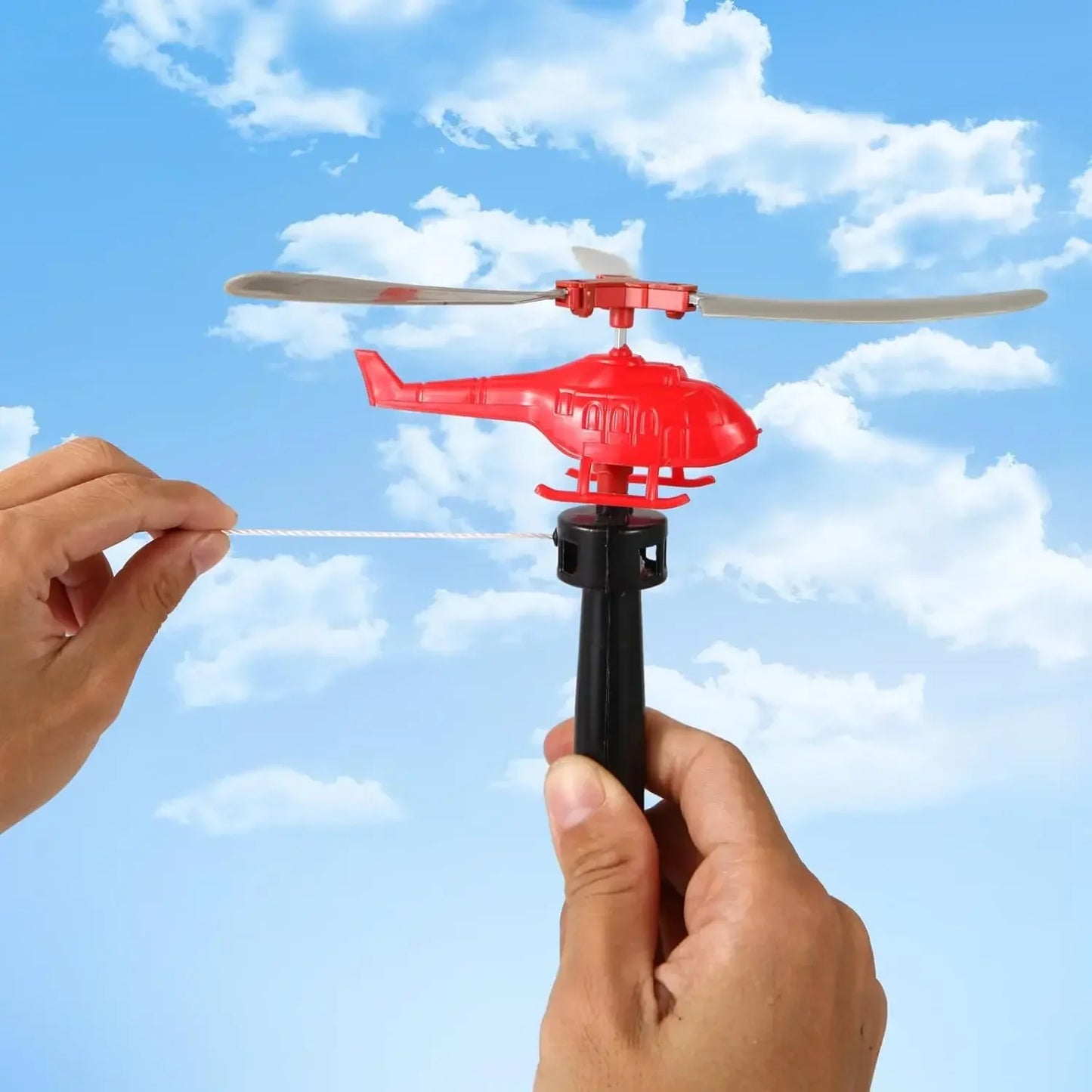 1/3/6 PCS Fun Outdoor Sports Flying Toys Handle Pull Wire Planes Toys Flying Toy Helicopter for Kids Rotating Helicopter Gift