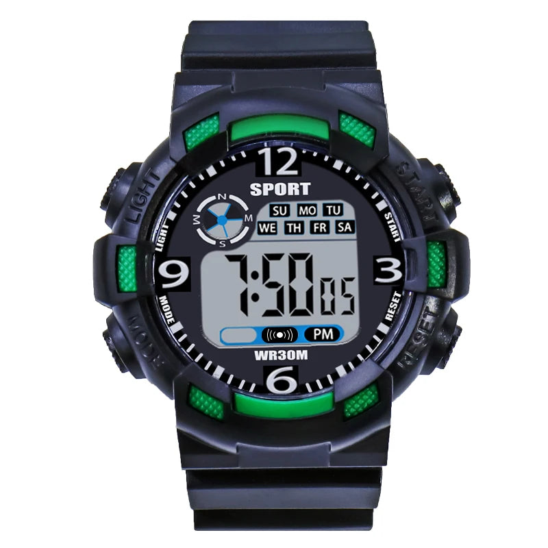YIKAZE Men's Digital Electronic Watch Sports Glow 55mm Large Dial Student Outdoor Adventure Trend Multifunctional Watches Clock