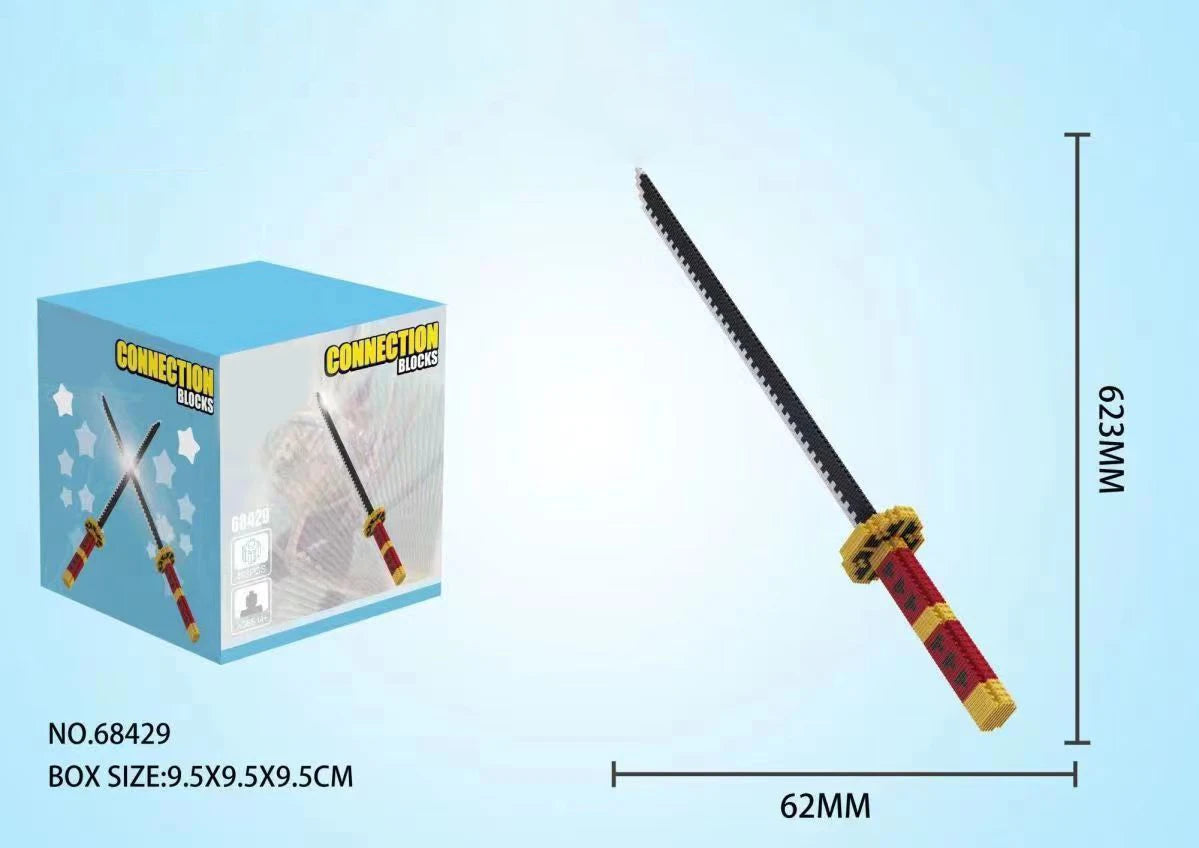 Samurai Sword Building Blocks Ninja Blade Katana Japanese Anime Butterfly Nichirin Knife Bricks Children Toys for Adult