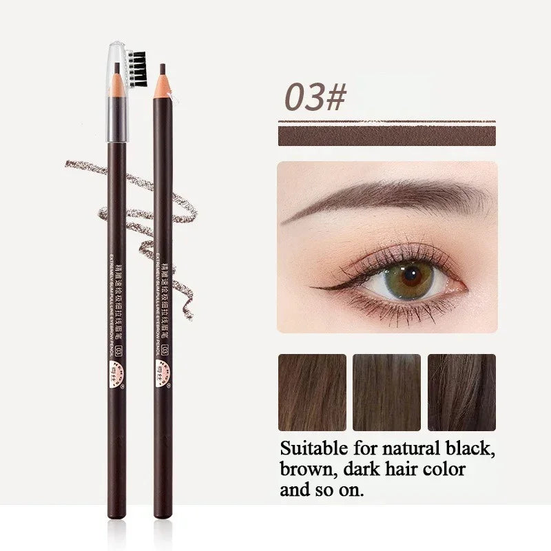 1/3/5/10pcs Ultra-fine Eyebrow Pencil 2mm Line Smooth Soft Eyebrow Pencil Brown Waterproof Long Lasting Make-up Pen with Brush