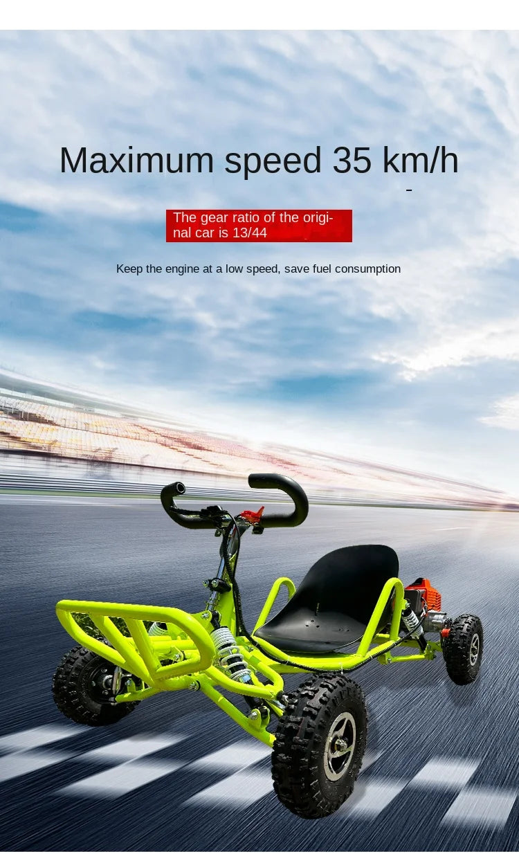 SRJOIN Off-road kart sports kart gasoline-powered mini vehicle suitable adults children track-ready small car drift adaptable