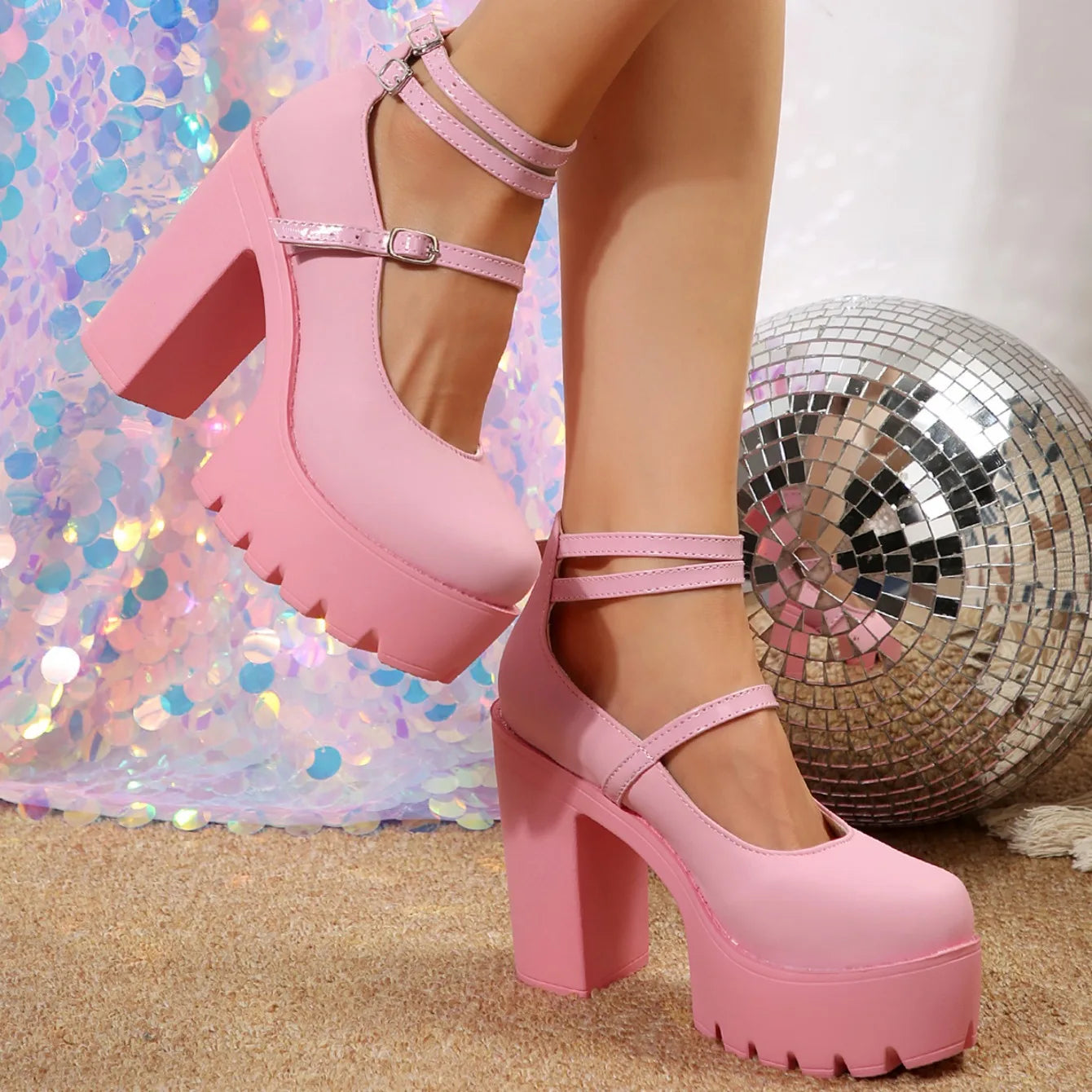High Heels Women Mary Janes Shoes Woman Platform Fashion Sandals Women Summer New Dress Lolita Shoes Chunky Pumps Zapatos Mujer - Belvar
