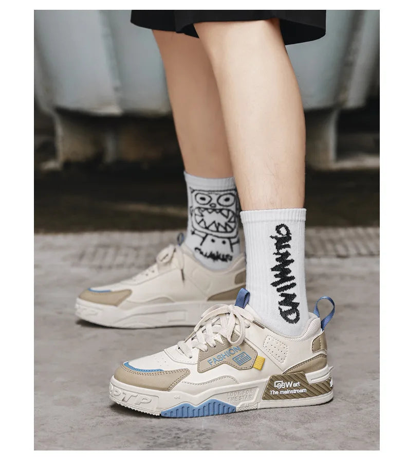 2025 Summer Fashionable Board Shoes Casual Sports Youth Thick Soled Walking Fashion Shoes Height Increasing Men's White Shoes - Belvar