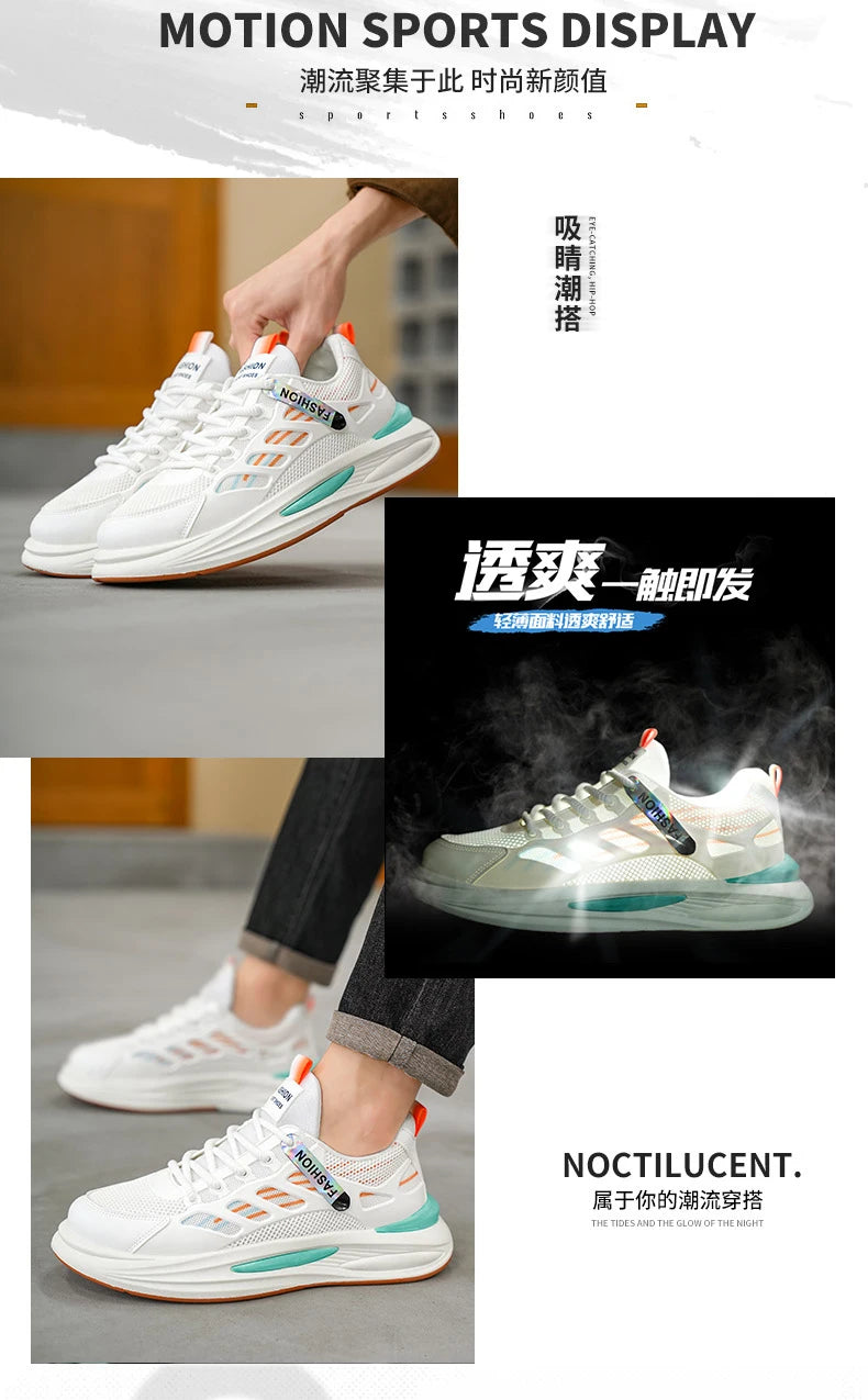 Shoes Men's 2025 Autumn New Lightweight Non-slip Fashion Trend All-match Casual Soft Bottom Shock Absorption Running Sports - Belvar