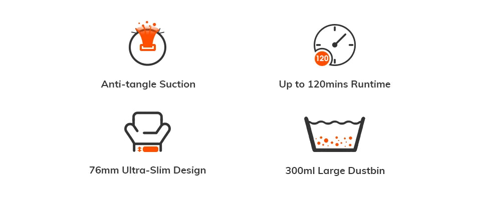  ILIFE V2 Robot Vacuum Cleaner, 120 Min Runtime, Self-Charging Robotic Vacuum, Slim, Quiet, Ideal for Pet Hair and Hard Floors