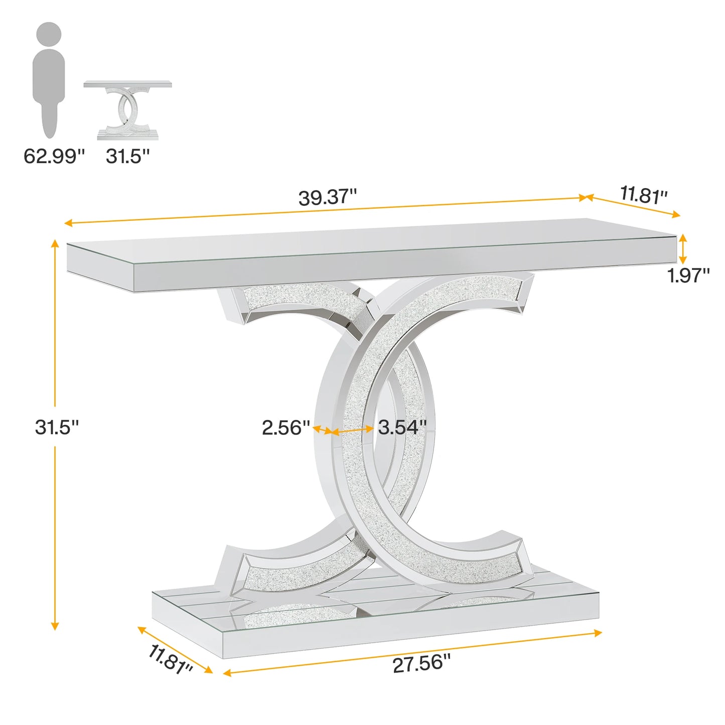 Tribesigns Gold Entryway Table, Modern 39-Inch Console Faux Marble Narrow Wood Sofa with Geometric Metal Legs